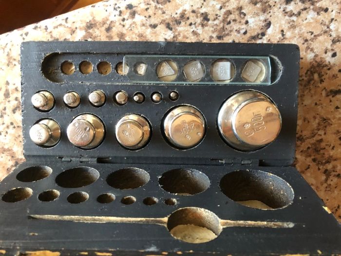 Набор гирь СССР в деревянной коробке