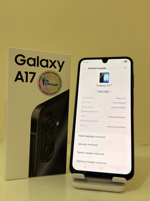 Samsung A17  8/256 GB ideal umuman dogi yoq 1 hafta ishlatilgan !!!