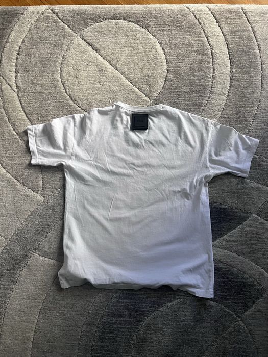 Tricou boss alb cu logo sticky pe spate