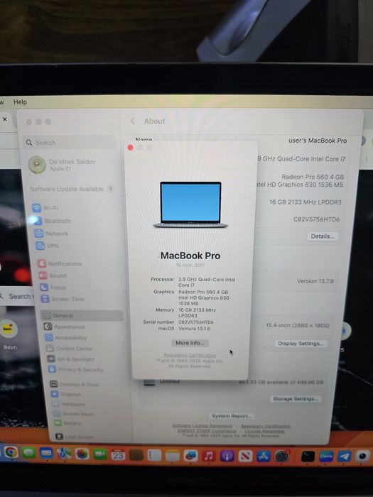 Mackbook pro 15 inch
