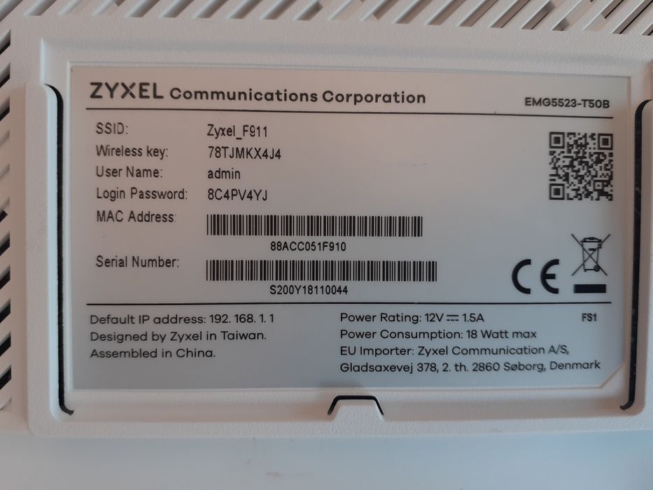 Wi-Fi Router ZYXEL 2,4G/5G