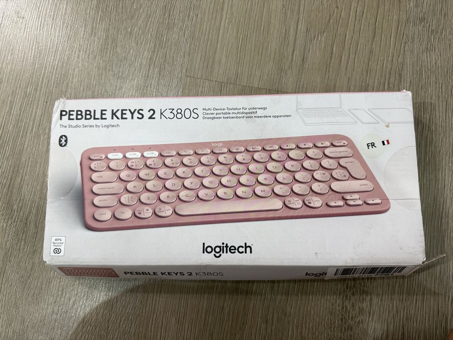 Tastatura Bluetooth Logitech Pebble Keys 2 K380s, Multi-Device (Roz)