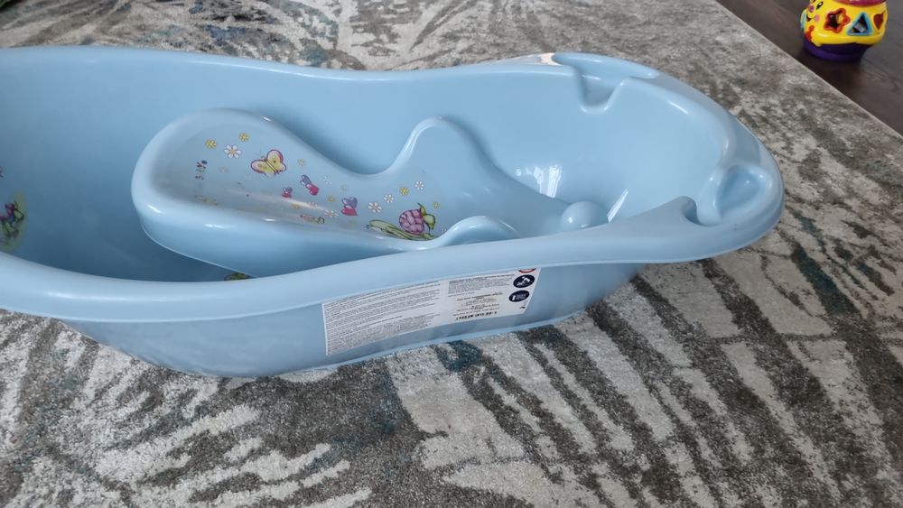 Set Cădiță bebe Tega Baby cu senzor temperatură și suport anatomic