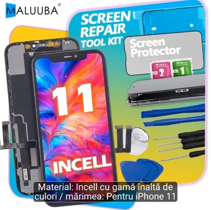 Display iPhone 11 LCD NOU + trusă reparație + folie sticlă