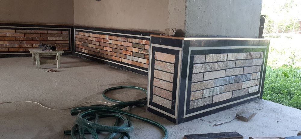 Укладка кафель известняк