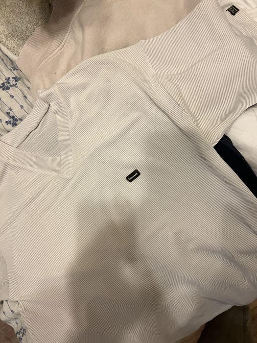 Оригинална тениска Versace – рипсена, бяла, размер (посочи)