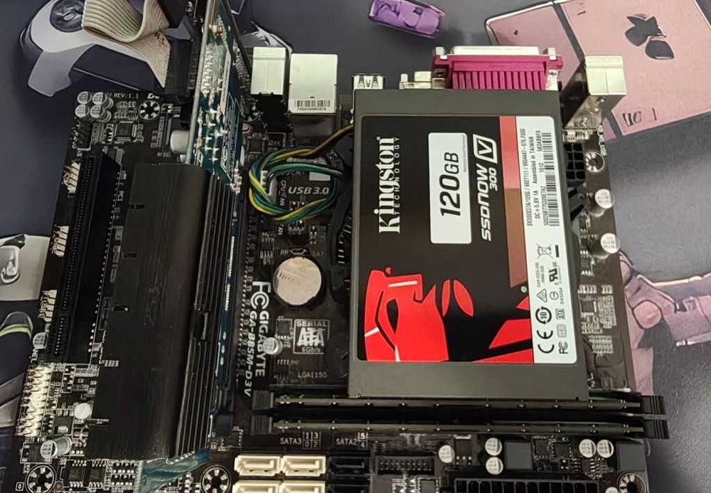 Kit PC LGA1150: i3-4130,Placă Gigabyte B85M-D3V + 16GB RAM + SSD 120GB