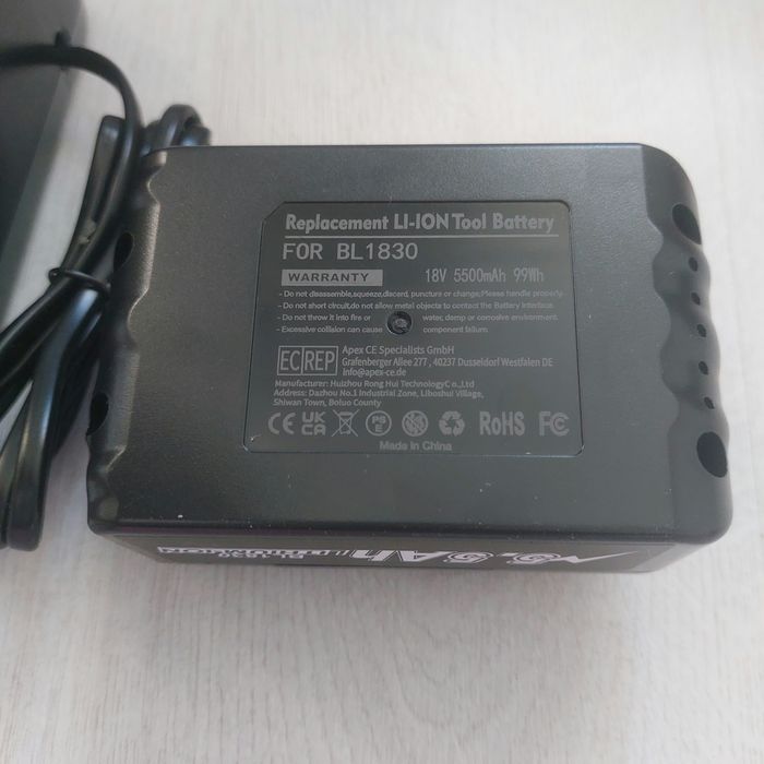 НОВ Комплект за Makita: Бързо Зарядно 4A + Мощна Батерия 5.5Ah (18V LXT)