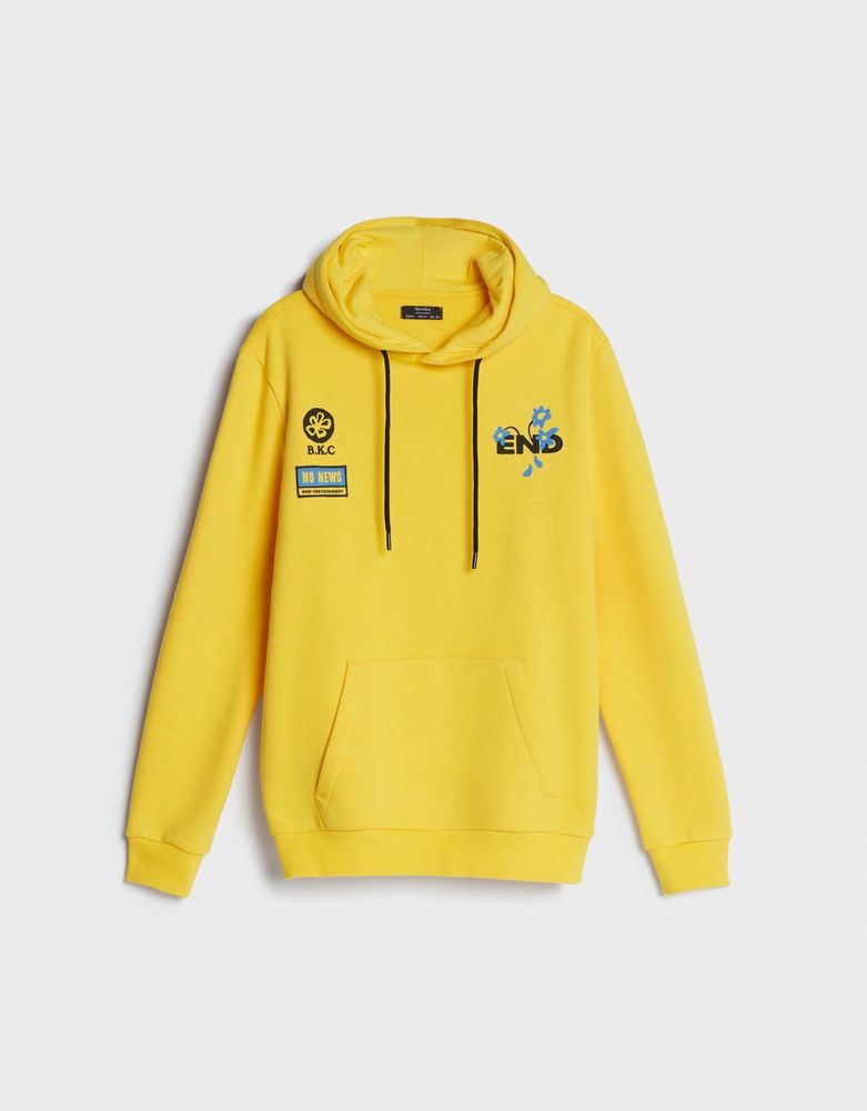 Bershka yellow outlet hoodie