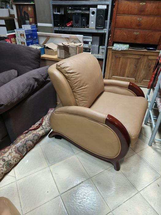 Кожени диван и фотьойл