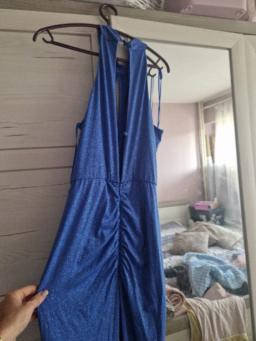 Драпирана рокля с блясък Lynne