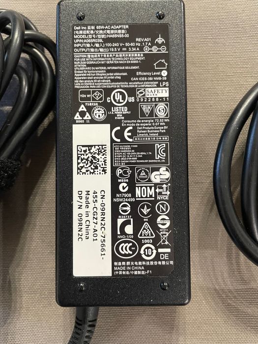 Оригинално зарядно за лаптоп DELL(адаптер + захранващ кабел)