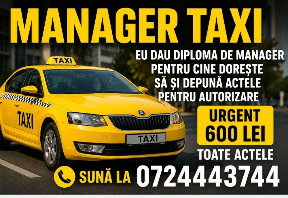 Acte Manager taxi primărie -3 minute