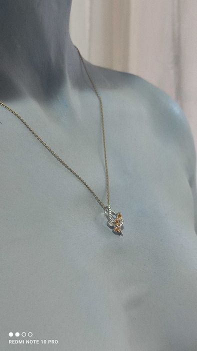 Pandantiv din argint cu citrin si topaz alb