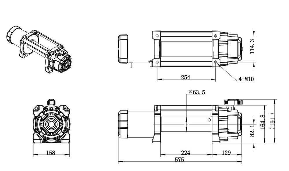 Troliu auto electric Visoli 7XD12.12000lbs sintetic si un raport 124:1