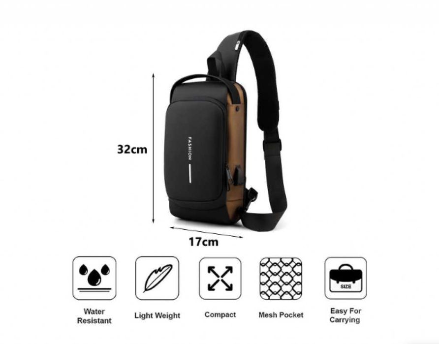 Мъжка crossbody чанта – Практичност, сигурност и модерни технологии!