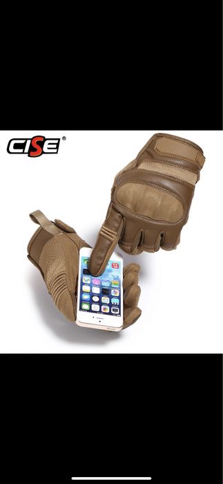 Mănuși Moto din piele maro și textil S, M, L, XL