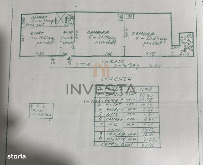 Apartament cu 3 camere si balcon, in Centru, langa Tribunal! — fotografia 3