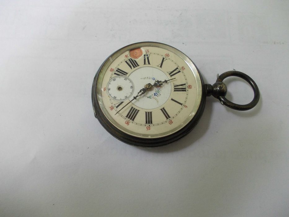 Ceas vechi de buzunar defect din argint 1891