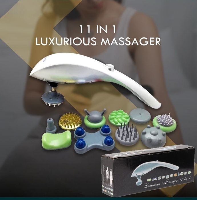 Массажер для тела Luxurious massager c 11 насадками