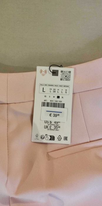 ZARA Pantaloni Roz de dama marime L - PRET REDUS de la 40 Euro