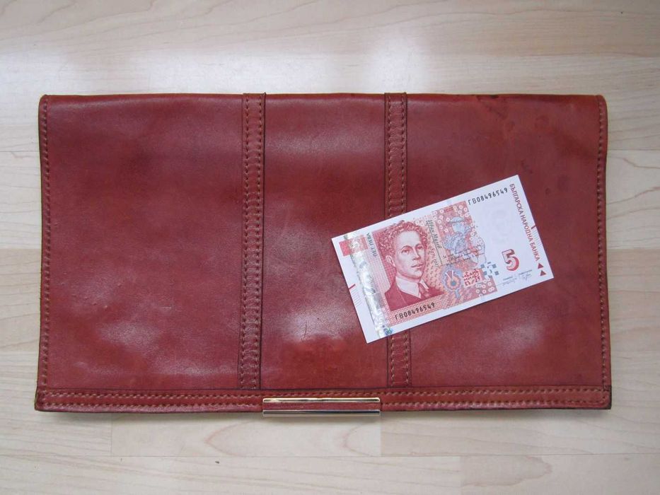 Голям дамски портфейл, естествена кожа