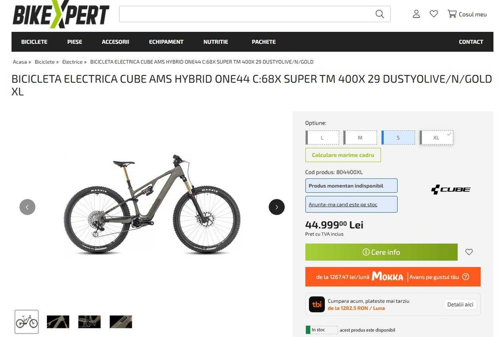 Bicicleta electrica CUBE AMS Hybrid ONE44 C:68X SUPER TM 400X