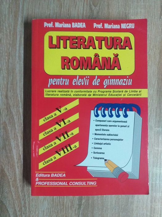 Manuale școlare lb.română și gramatică clasa a VI-a și a VII-a.