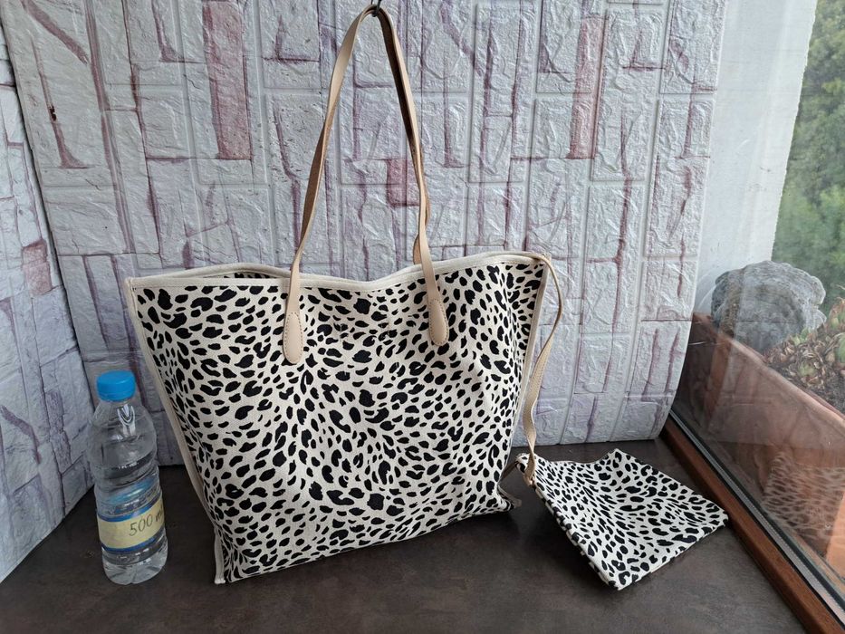 дамска чанта,H & M Нова!голяма текстилна торба,плажна чанта