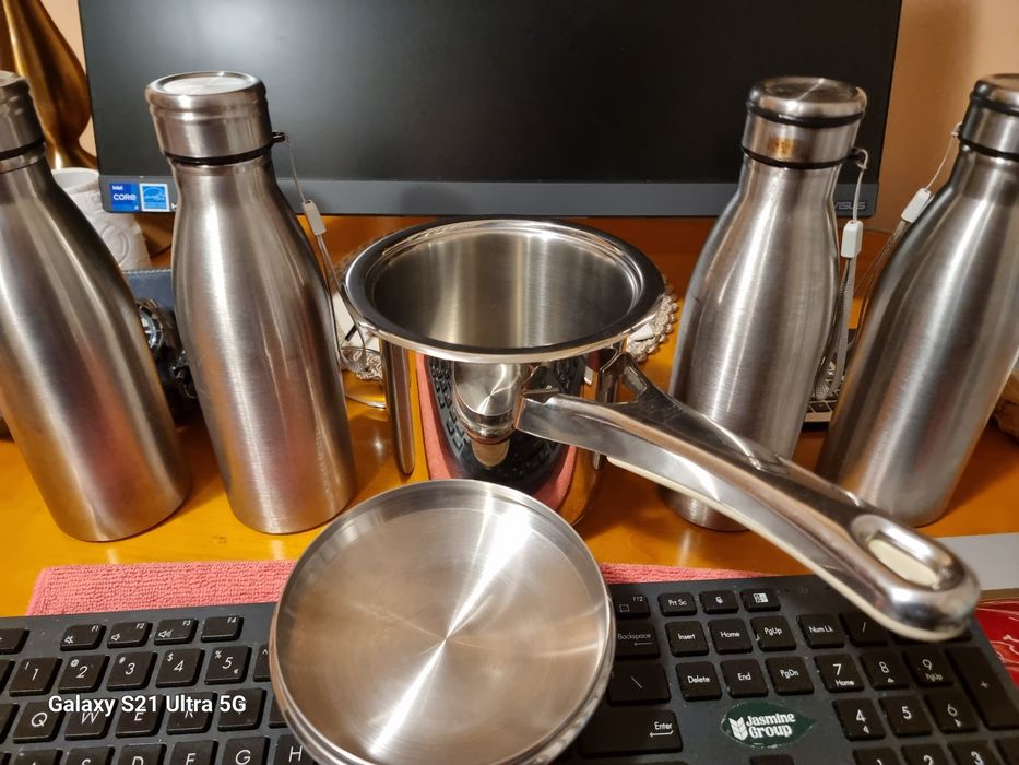 Set ibric cafea/ceai/capuccino  cu 4 termose din inox by Zepter