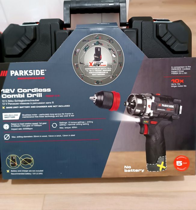 12 V - Ударен безчететков винтоверт Parkside /Парксайд Performance