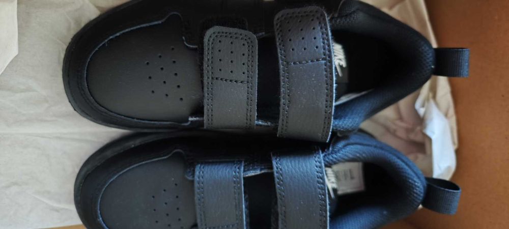 Nike, Кожени спортни обувки Pico 5 с велкро, Черен, 29.5 EU