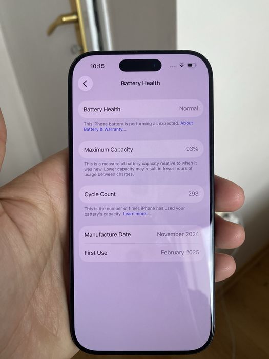 iPhone 16 Pro 128GB Гаранция 2027 93% батерия