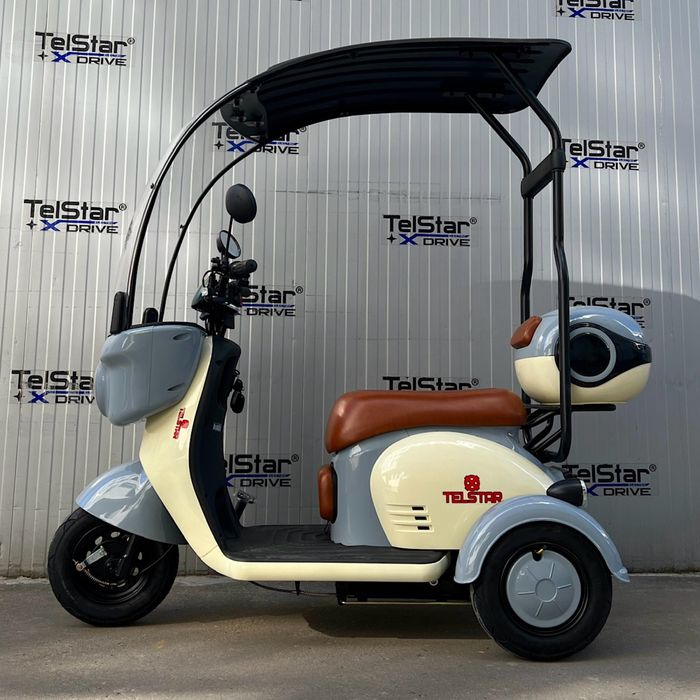 Електрическа триколка ТИП VESPA STYLE ROOF 60V 1500W задно предаване с