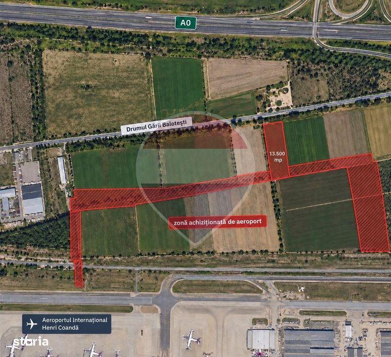 Teren intravilan 13.500 mp Otopeni | Aeroport | Drumul Gării Balotești