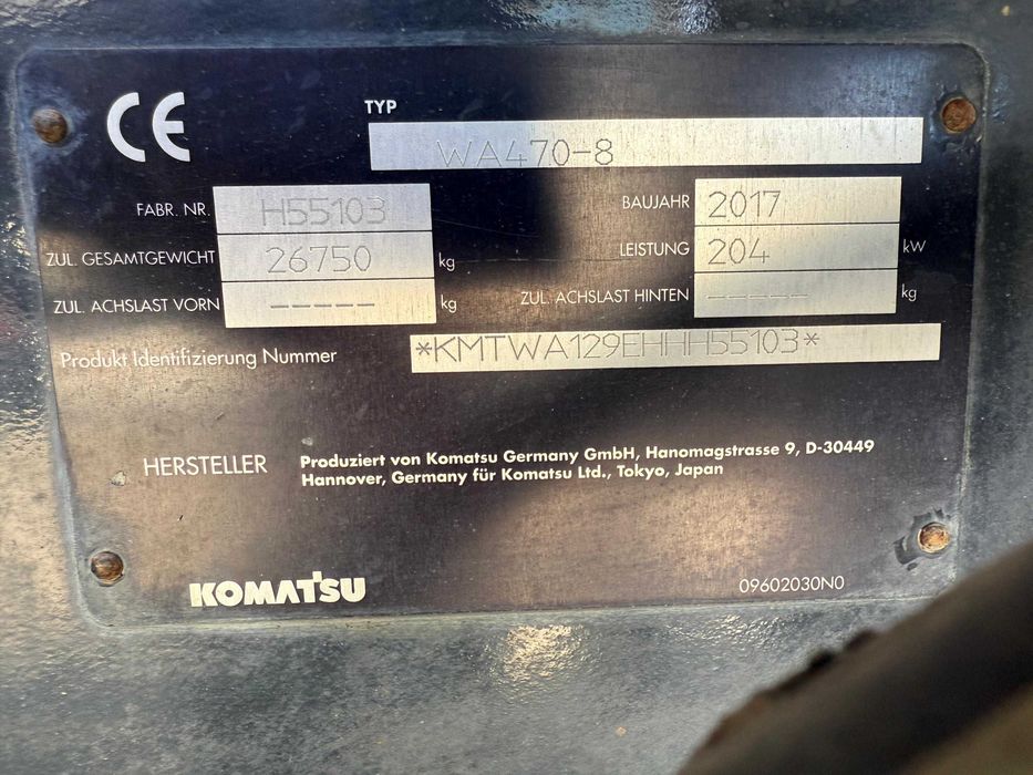 Vola Komatsu WA470-8, 2017, 6.600 ore, cantar digital