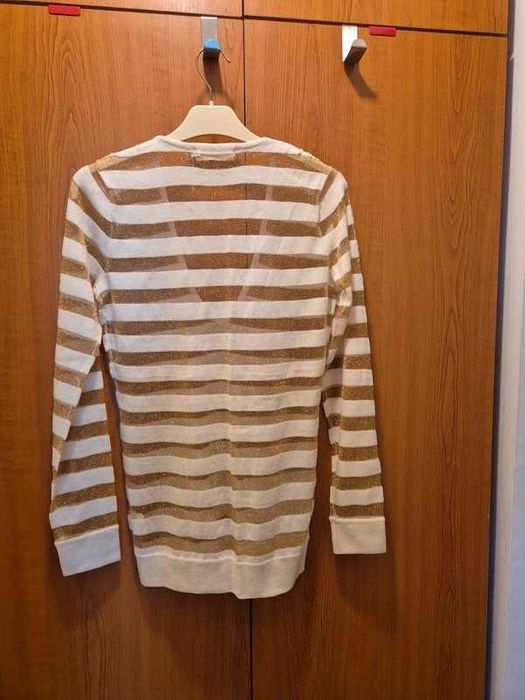 Bluza alba cu dungi aurii [XS]