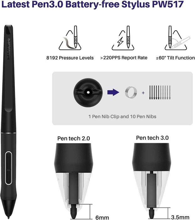 Графический планшет с Экраном Huion Kamvas 24 Plus 140% sRGB QLED