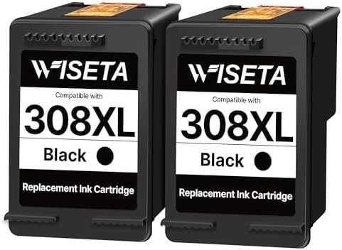 Нови 2 броя HP 308e XL Black касети за Envy 6100e 6500e DeskJet 2900 4300 принтер тонер мастило