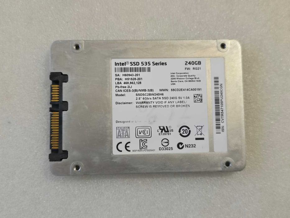 Solid State Drive (SSD) Intel 535 Series 240GB SATA III 2.5" (SSDSC2BW240H6)