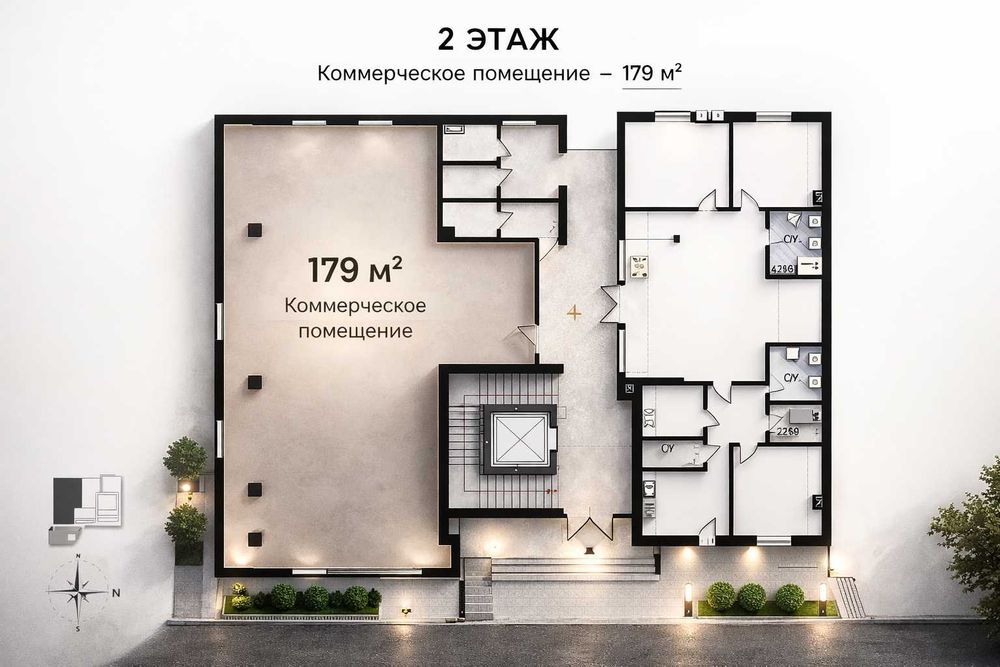 ПРОДАЮТСЯ офисные помещения 179кв.м.+430кв.м. с подземным паркингом