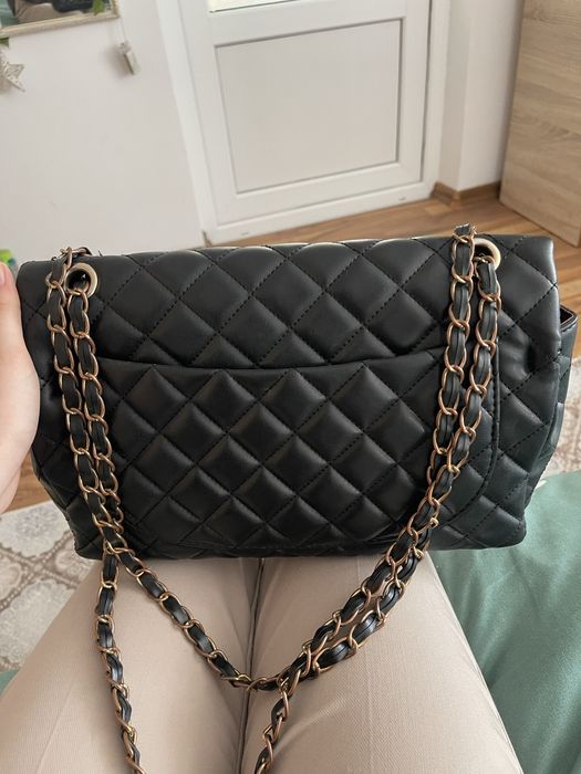 Geanta Channnel Doubble Flap in Black