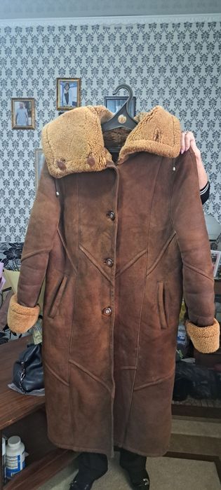Дубленка из натуральной овчины теплая бу