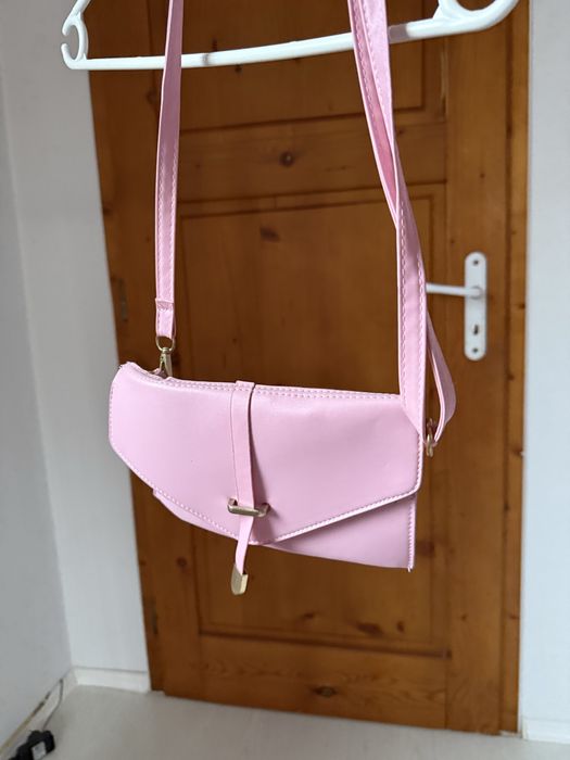 Стилна дамска раница с чанта – пудра розово