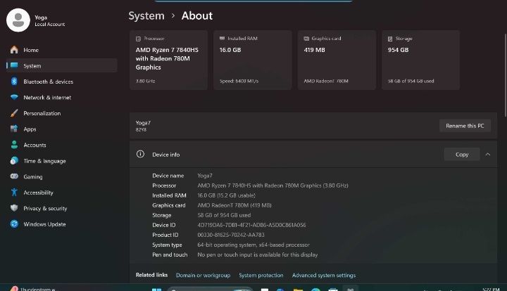 Vând Laptop Lenovo Yoga PRO 7