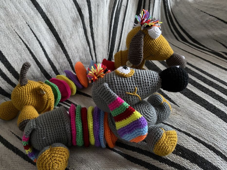 Собачки-гармошки, вязаные крючком!