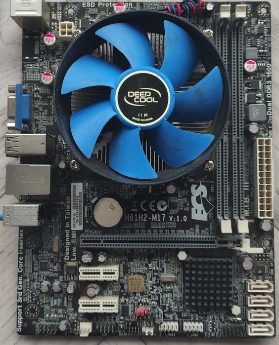 Материнская плата Н61 LGA1155+проц+кулер