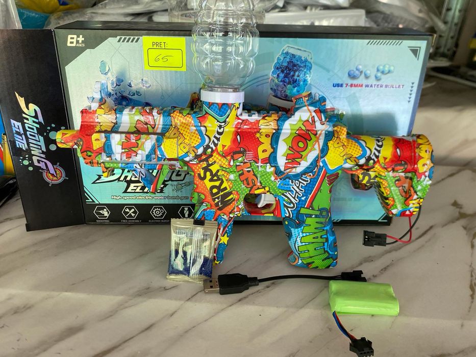 Pistol Electric Gel Blaster cu Bile de Apă Hidrogel Nou la Cutie