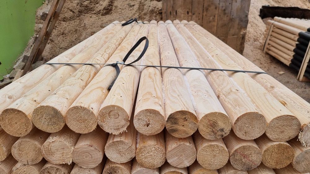 Stalp din lemn rotund ascutit diametru 12cm, L=2,0m natur sau tratat!