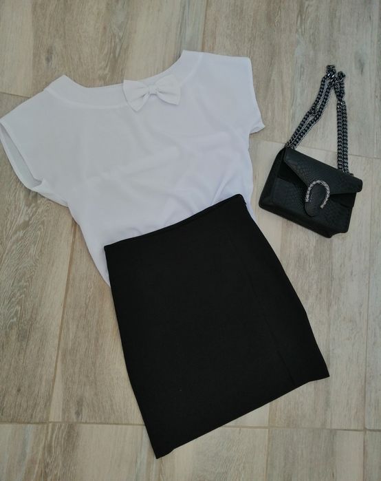 Cămașă dama albă fundă